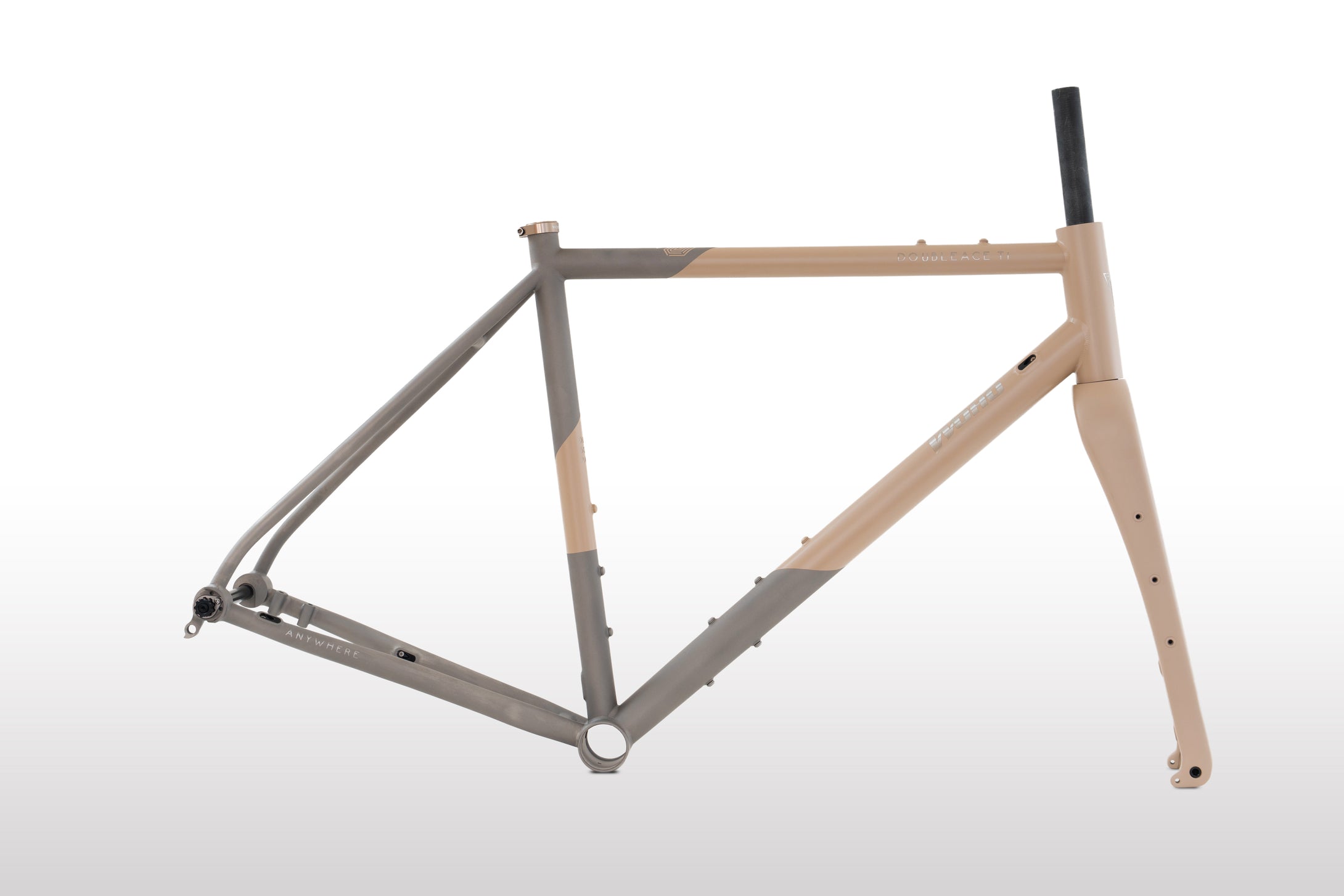 Double Ace Titanium GRAVEL | Custom Cerakote Frame-set (Desert Sand/Sandblast)