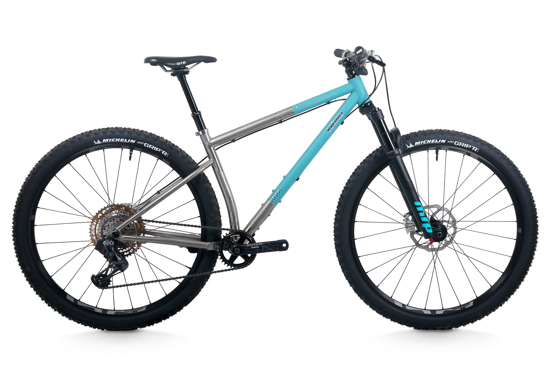 Quickslack Titanium Hardtail Mountain Demo Bike Cerakote (Aztec Teal/Sandblast)