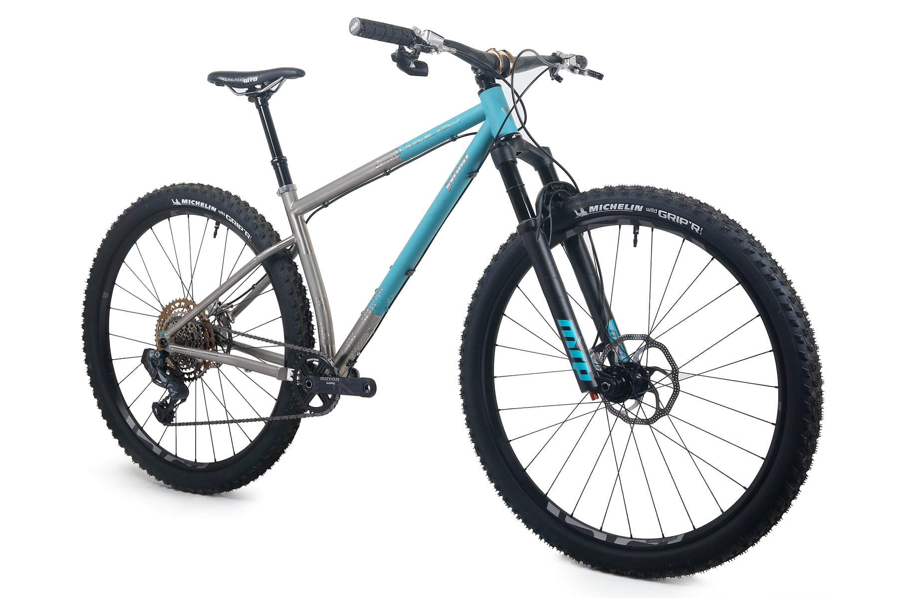 Aztec Bike Quickslack Titanium Hardtail Mountain Demo Bike Cerakote (Aztec Teal/S ...
