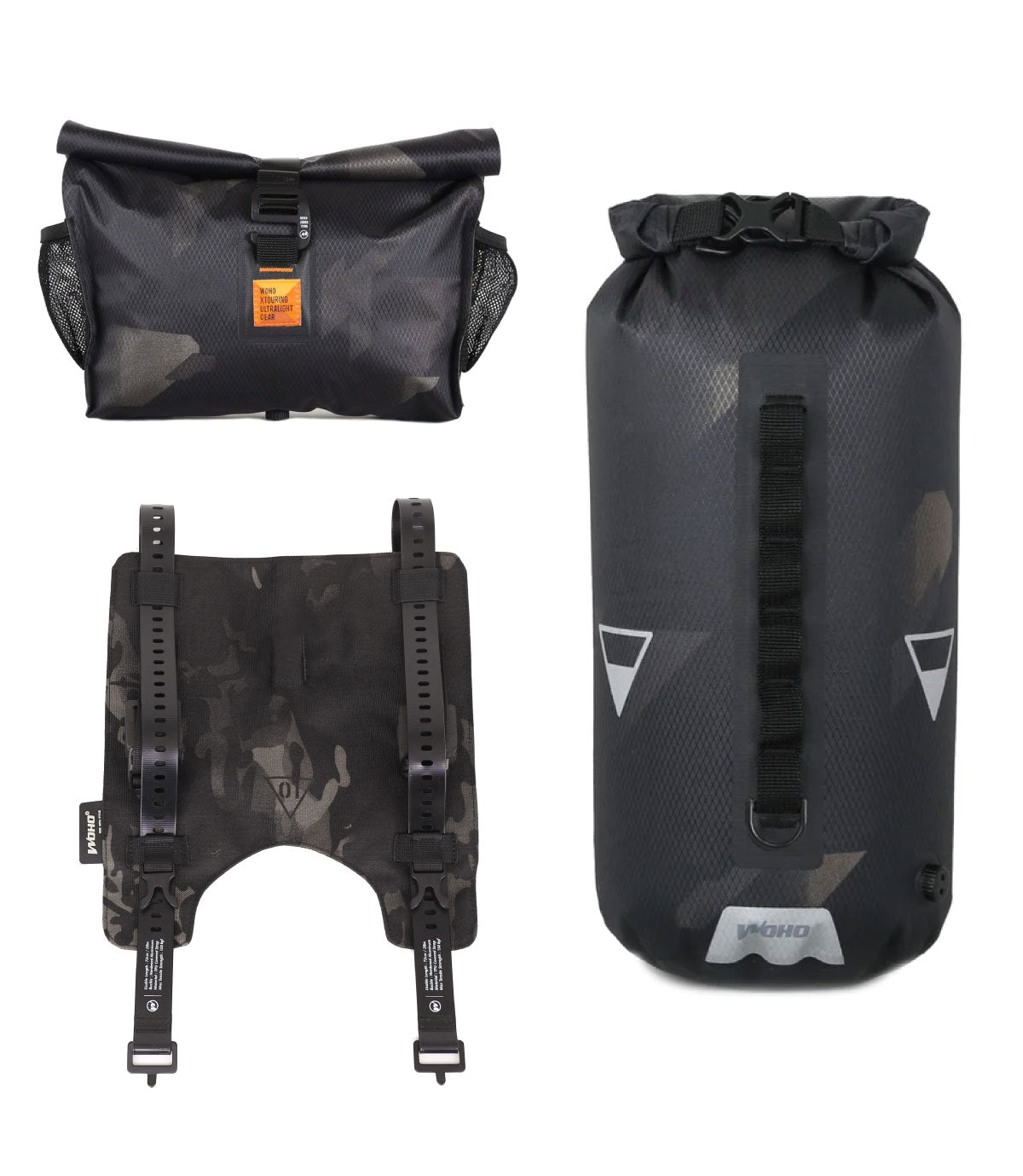 Système de sac de guidon XTOURING (harnais+sac sec+Acc Pack Dry) Cyber-Camo Diamond Black