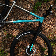 Load image into Gallery viewer, Quickslack Titanium Hardtail Mountain Demo Bike Cerakote (Aztec Teal/Sandblast)