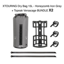 Cargar imagen en el visor de la galería, Pack XTOURING Dry Bag - Honeycomb Iron Grey + Topeak Versacage