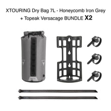 Cargar imagen en el visor de la galería, Pack XTOURING Dry Bag - Honeycomb Iron Grey + Topeak Versacage