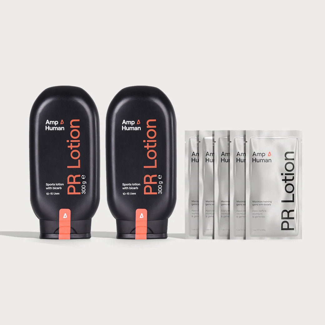 「新包裝」Amp Human 耐力鍵 PR Lotion 乳液優惠套裝（300克*2瓶 + 隨身包20g*5包盒裝）