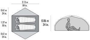 Tente ultralégère MSR® Carbon Reflex™ 2 pour 2 personnes